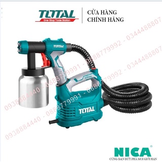 Máy phun sơn bình nhôm TOTAL TT5006-2 dùng điện dung tích bình chứa 800ml, kèm nhiều phụ kiện