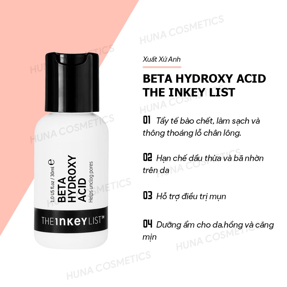 [BILL-SEPHORA] TINH CHẤT TẨY DA CHẾT BHA THE INKEY LIST BETA HYDROXY ACID EXFOLIANT 30ML