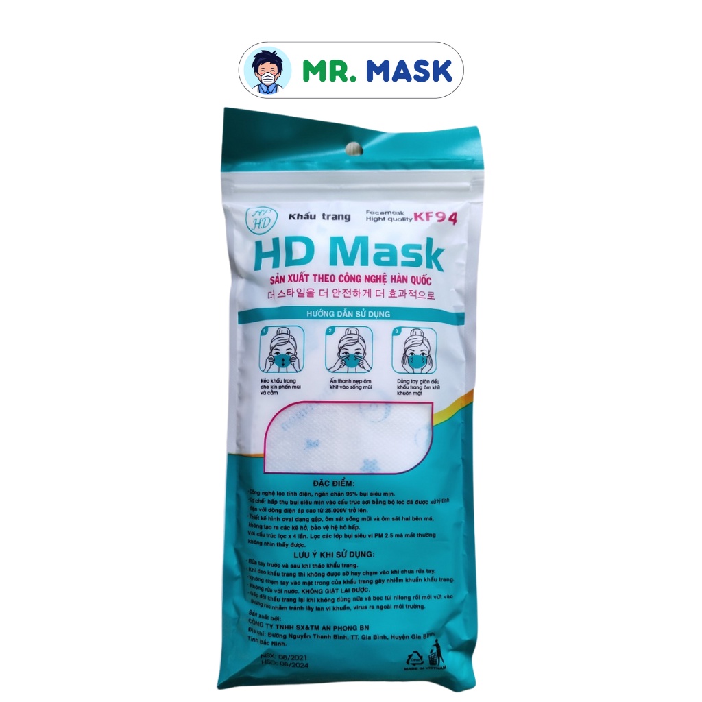 Khẩu Trang KF94 Cho Bé Hoàng Dũng Mask 4 Lớp Sản Xuất Theo Công Nghệ Hàn Quốc, cho trẻ em từ 1-10 tuổi