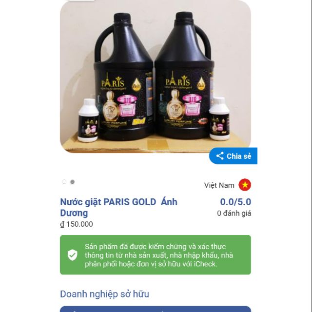 NƯỚC GIẶT PARIS GOLD HƯƠNG NƯỚC HOA