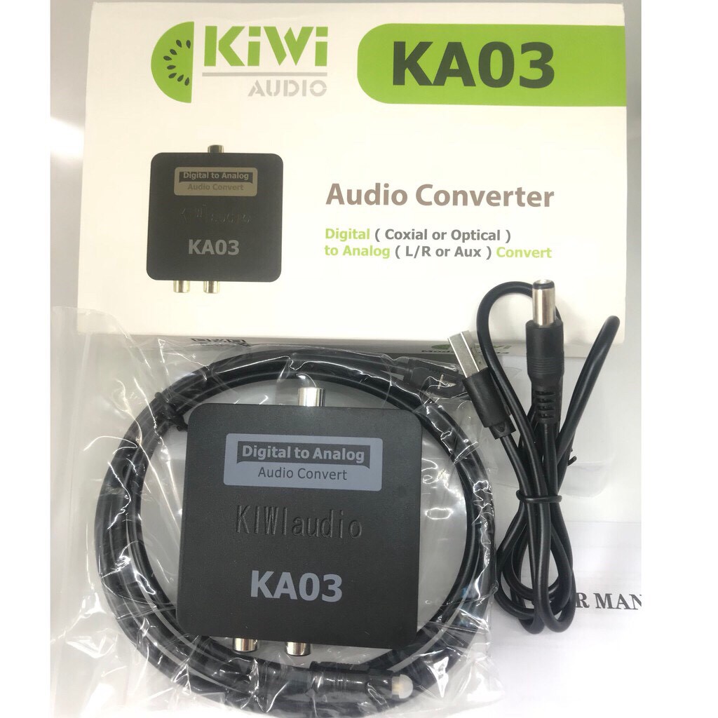 Bộ Chuyển Quang Sang AV KIWI KA03 - Bộ Chuyển Đổi Âm Thanh Optical sang Analog