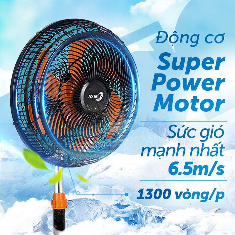 Quạt Lửng Asia TURBO 6 cánh bán công nghiệp - ATB1601 Công Suất Lớn siêu mát siêu bền siêu êm