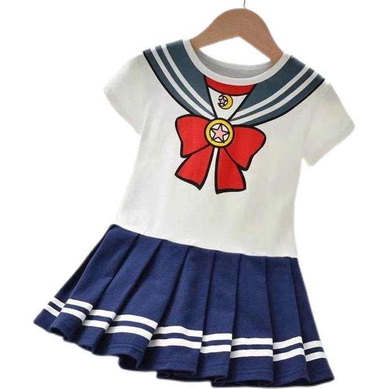 Váy Xếp Ly Màu Xanh Navy Dễ Thương Tươi Mới Cho Bé Gái