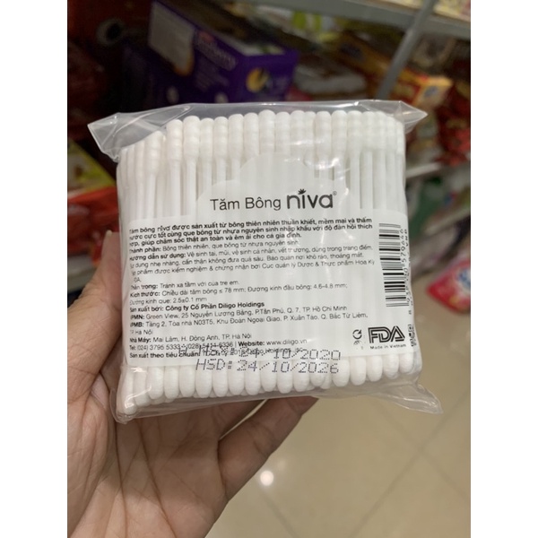 Tăm bông Niva AZ3 200 que nhựa