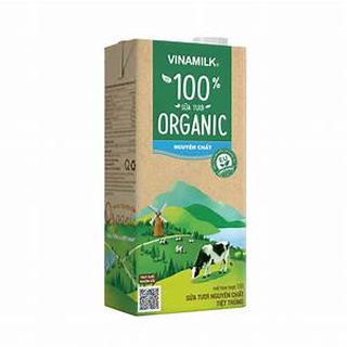 Sữa tươi tiệt trùng Vinamilk 100% Organic không đường - Hộp 1L