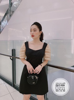 Bigsize Đầm tay lưới phối ren D211