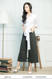 Sơ mi trắng cột nơ ELISE