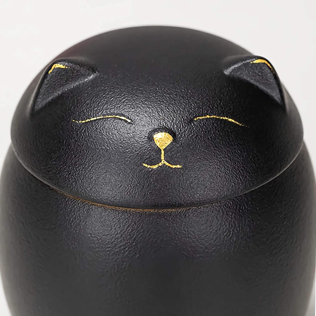 Bình Đựng Tro Cốt Thú Cưng Hình Mèo Màu Đen Thủ Công Dùng Làm Phụ Kiện Trang Trí