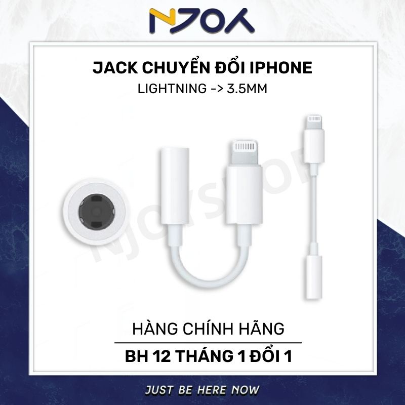 Jack Chuyển Đổi Iphone 7 Cổng Lightning Sang 3.5 Có Mic Chính Hãng Bảo Hành 12 Tháng