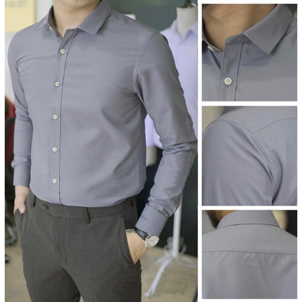 [MẪU MỚI-VNXK] Áo Sơ mi nam dài tay form slimfit Hàn Quốc vải cotton lụa mịn mát chống chăn chống xù