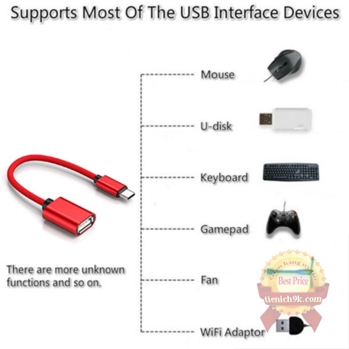 Cáp OTG chuyển đổi Type C Micro sang cổng USB cho điện thoại máy tính bảng kết nối chuột bàn phím game