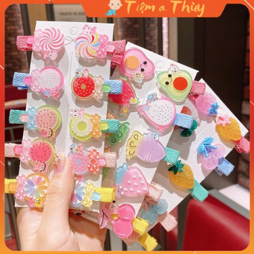 Kẹp tóc cho bé gái set 10 chiếc dễ thương cho bé