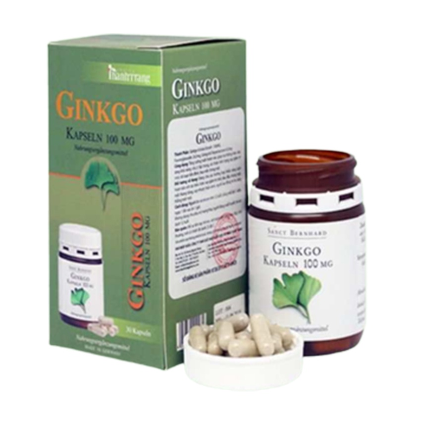 Viên Uống GINKGO KAPSELN 100 MG hỗ trợ tăng cường tuần hoàn não, giúp lưu thông máu não 30v - Thuocviet24h
