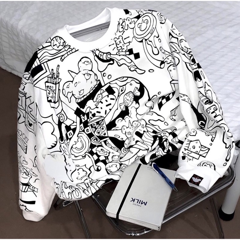 Áo Sweater Uncover Doodles Mặc Siêu Đỉnh Dễ Phối Đồ