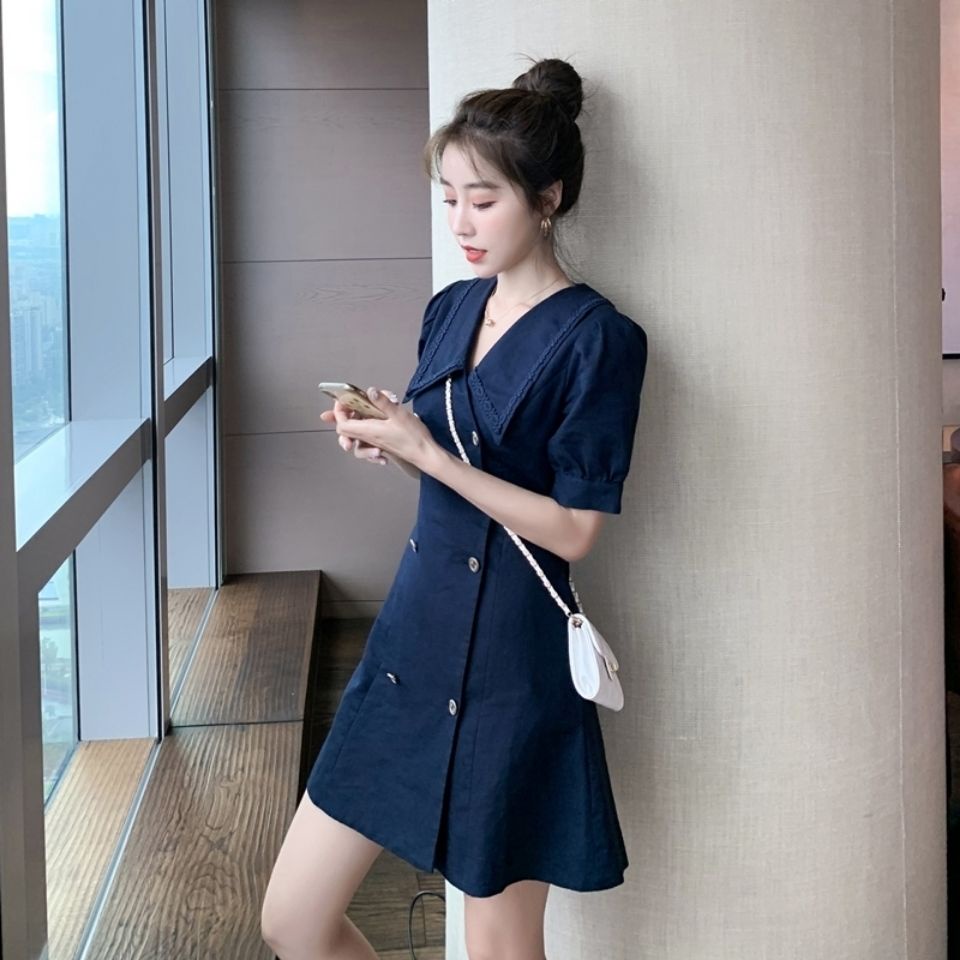 Đầm tay ngắn phong cách cổ điển thời trang mùa hè nhiều màu sắc tùy chọn dành cho bạn nữ