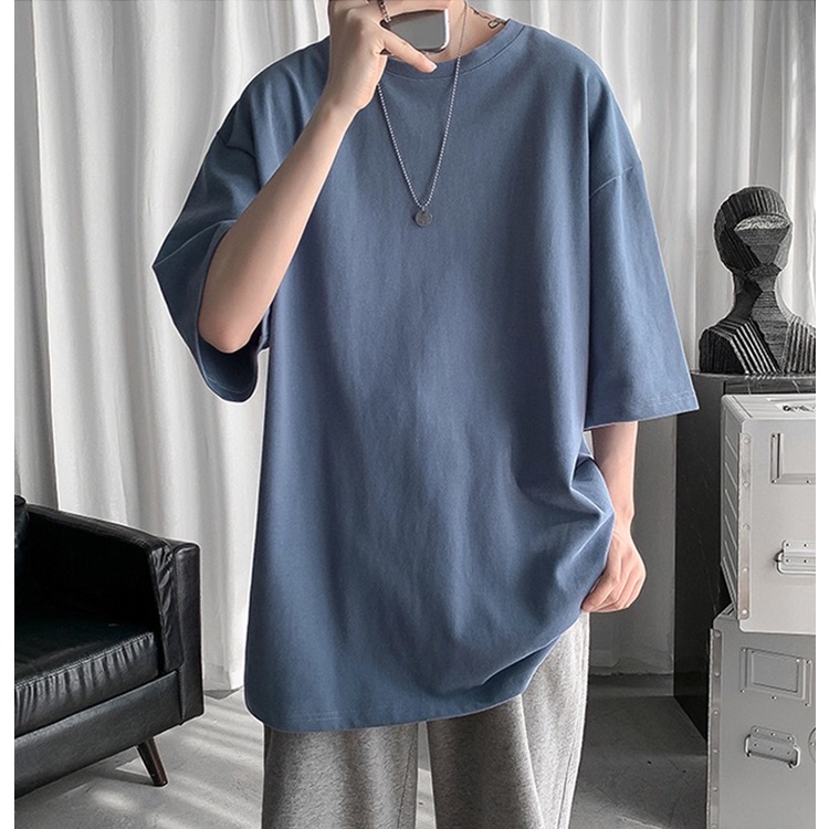 Áo thun trơn tay lỡ unisex form rộng, áo phông oversize nam nữ TDSHOPNT chất cotton mịn co giãn 4 chiều Tr01
