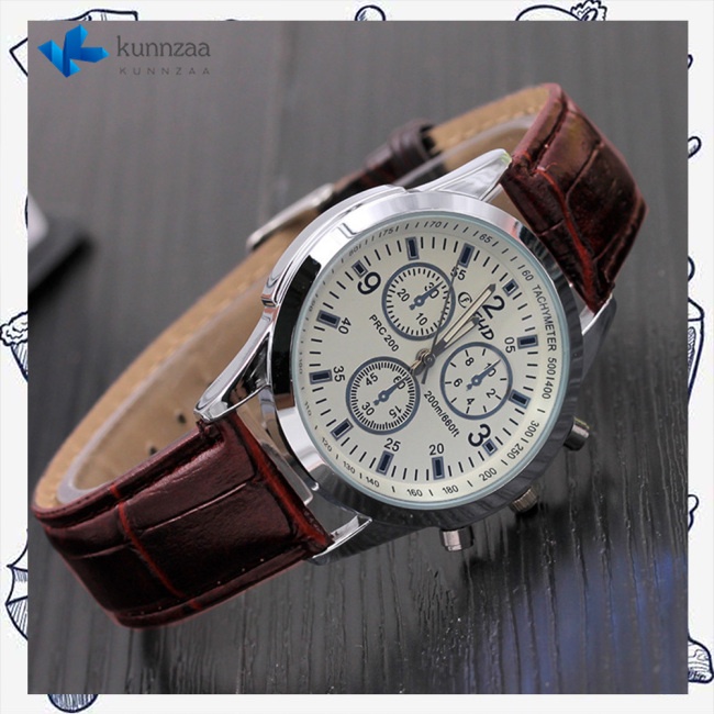 Đồng Hồ Đeo Tay Dây Giả Da Thời Trang Vintage Cho Nam
