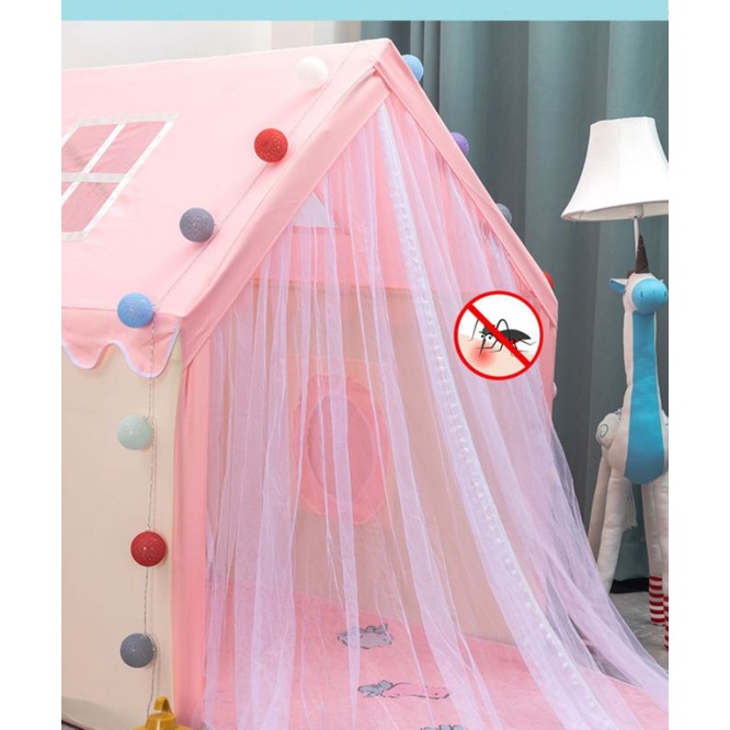 Lều công chúa/ hoàng tử vải Cavas cao cấp, khung gỗ chắc chắn - ngôi nhà riêng lý tưởng