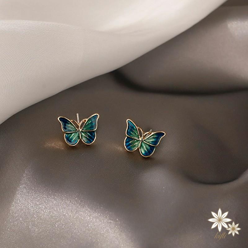 【kifli】 Khuyên tai hình bướm thời trang Hàn Quốc cho nữ