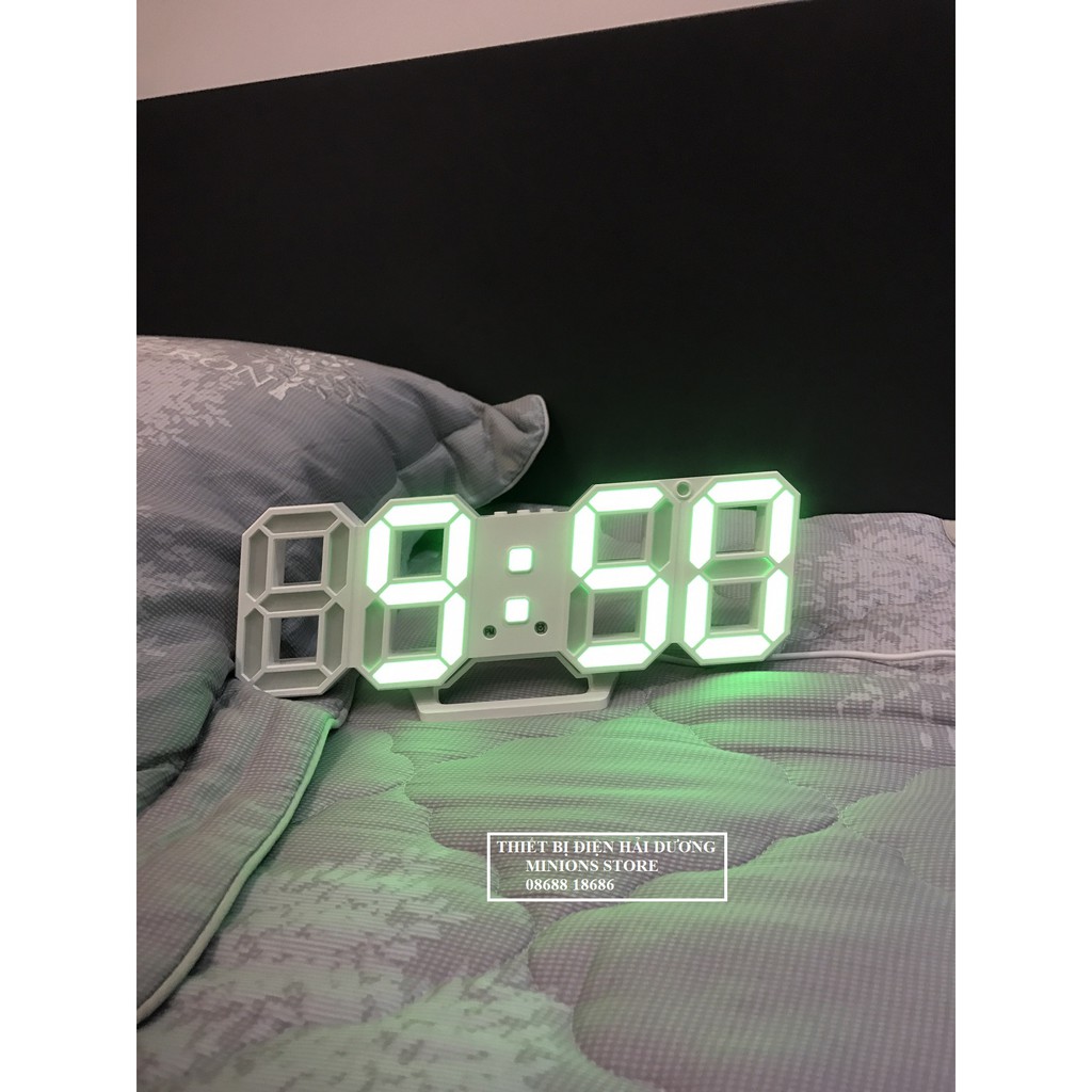 Đồng hồ LED 3D treo tường, để bàn thông minh TN828 Smart Clock - Bảo hành 18 tháng - Trang trí decor vintage căn phòng