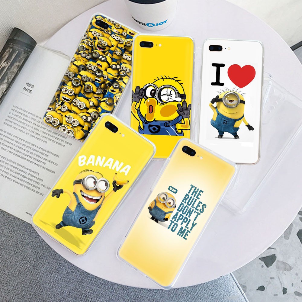 Ốp điện thoại trong suốt in hình Minion thích hợp cho Iphone 8 7 6 6s 5 5s Se 5c 4 Tr34