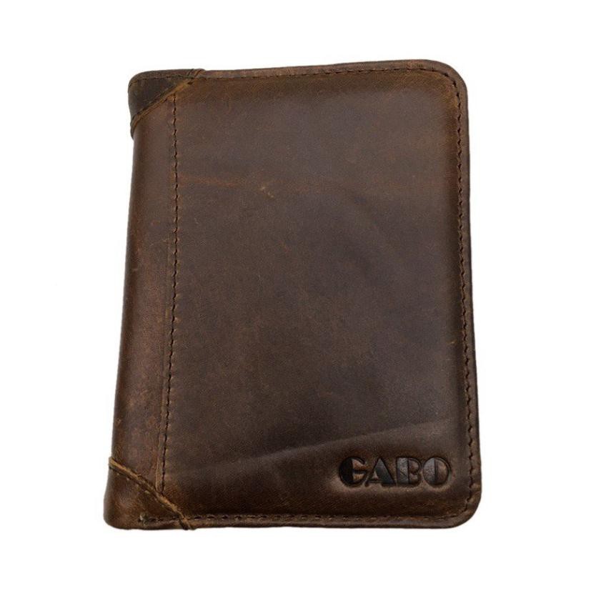 Ví nam da bò nối kiểu đứng hiệu model VDB3027 nâu bò vnxk