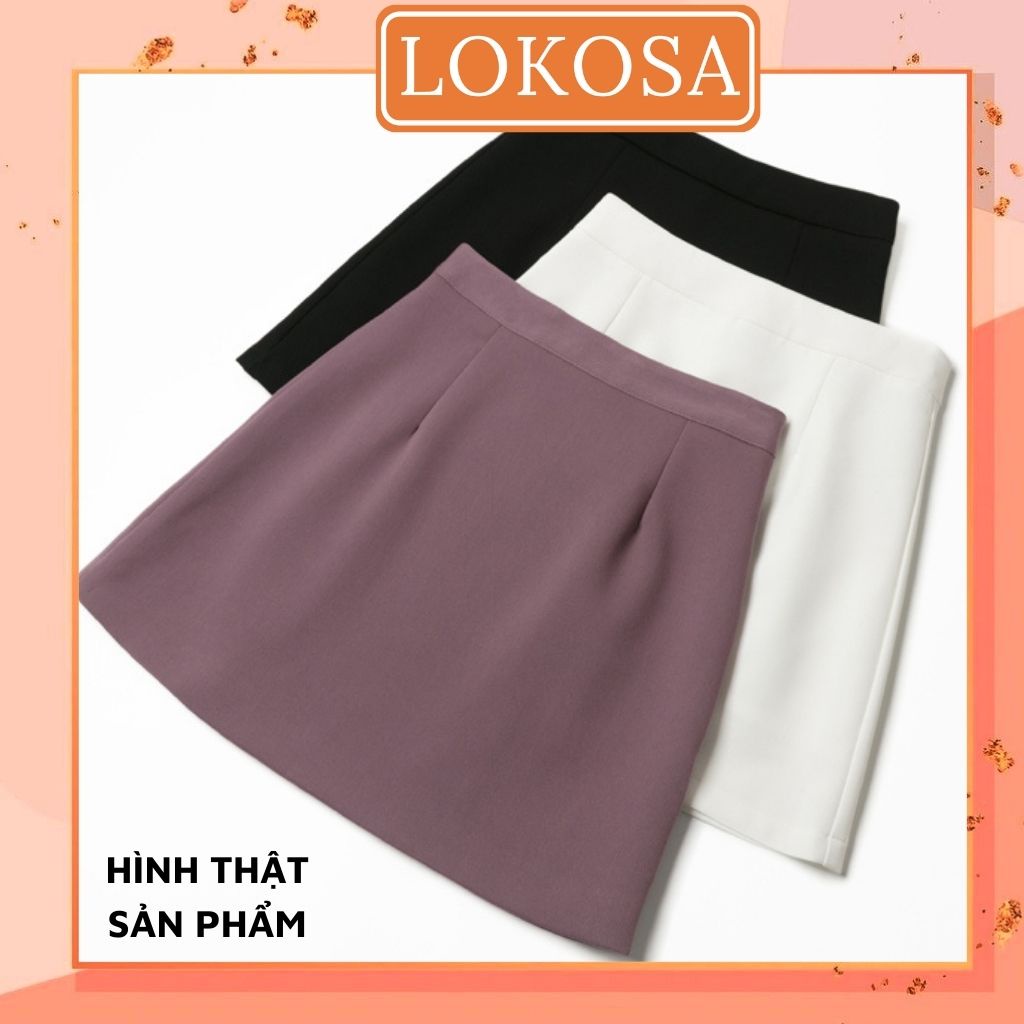 Chân Váy Công Sở Nữ Thiết Kế Lưng Cao Chữ A Ngắn Trắng Đen Ulzzang Cạp Cao Vintage Ôm  Body CV002