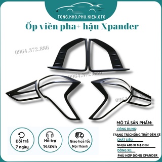 Ốp viền đèn pha, đèn hậu xe xpander 2018-2019-2020-2021-2022-2023 nhựa đen cao cấp