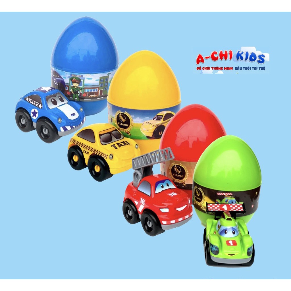 Bộ Sưu Tập Các Loại Xe Ô Tô Mô Hình Trứng Nở Khủng Long Thần Kì Cho Bé Học Lắp Ghép