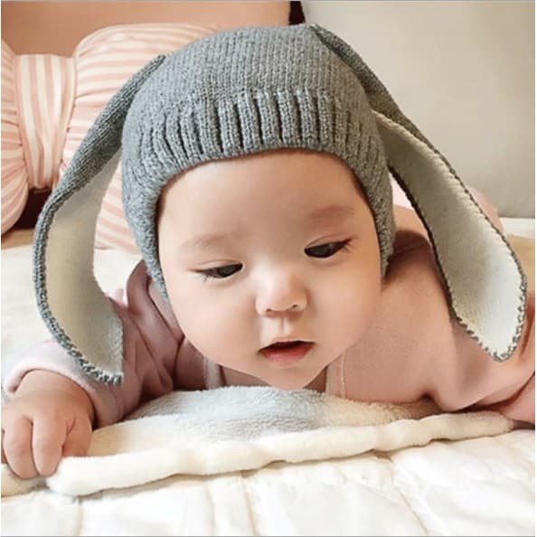 Mũ len tai thỏ cho bé
