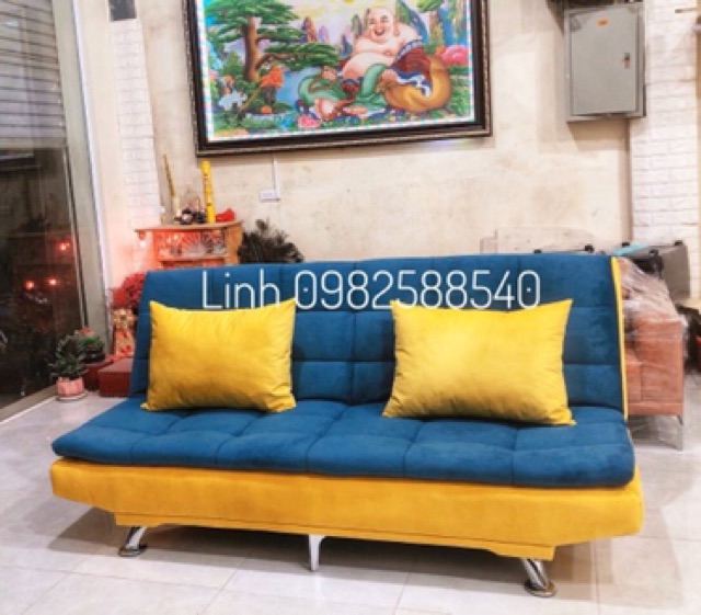 Ghế sofa giường - sofa bed 6 chân inox , nệm 2 lớp