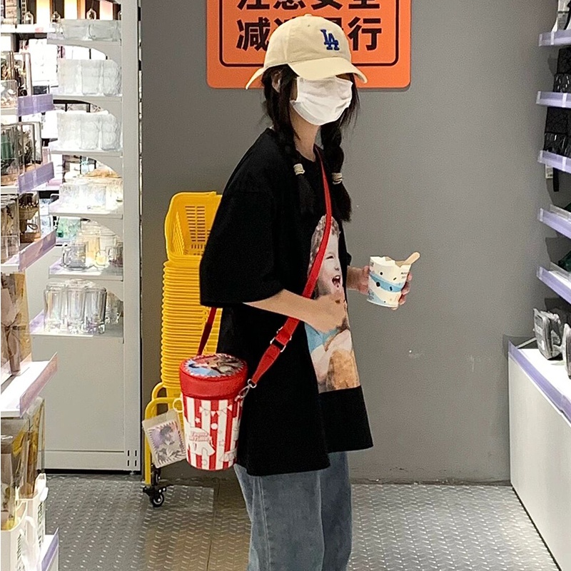 NRVP Áo Thun Cotton Tay Ngắn Cổ Tròn Màu Trơn Thời Trang Dành Cho Nữ