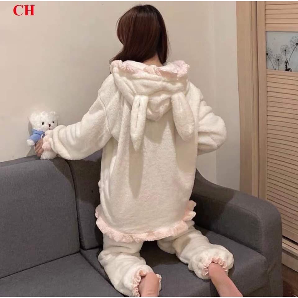 HOT HOT - SÉT ĐỒ  NGỦ THỎ BÔNG CỰC KÌ DỄ THƯƠNG CHẤT LIỆU THOẢI MÁI CHO ĐÊM NGON GIẤC
