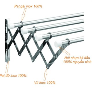 Giàn phơi đồ xếp gọn inox - Giá phơi đồ thông minh inox ống 22
