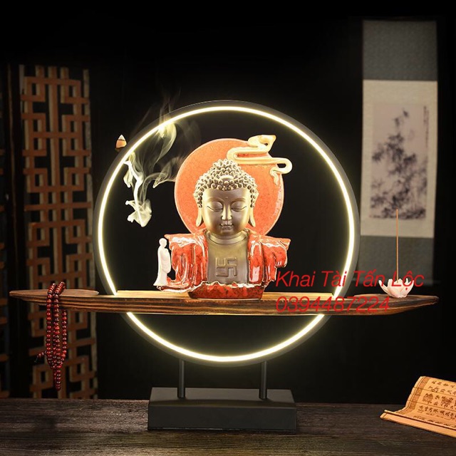 Bộ đế gỗ thác khói để đặt tượng trang trí 6 món ( không kèm tượng )