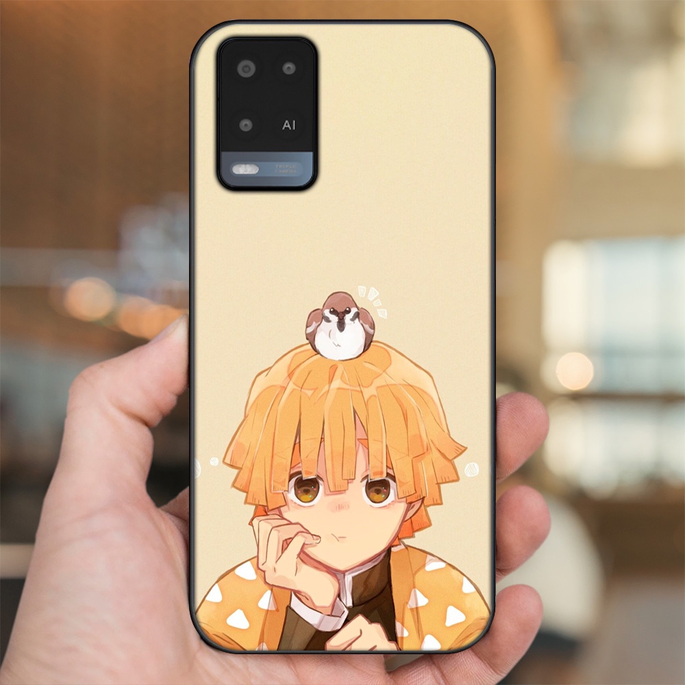 Ốp lưng Oppo A54 4G, A54 5G viền đen in hình Zenitsu Kimetsu no Yaiba