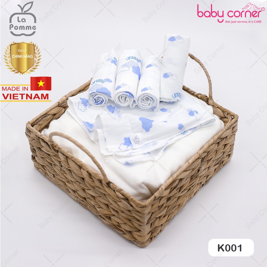 Set 5 Khăn Sữa Sợi Tre Lụa La Pomme 30x30cm Cho Bé