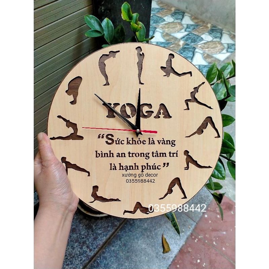 Đồng hồ gỗ treo tường YOGA 2