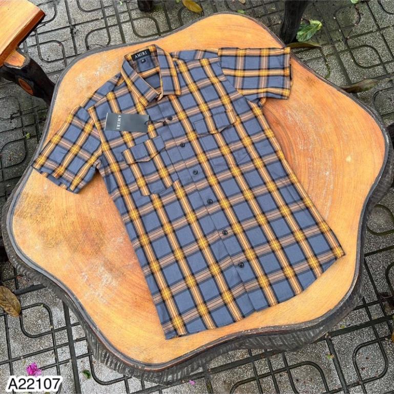 Áo Sơ Mi Cộc Tay Nam Kẻ Cao Cấp - Áo Nam Sơ Mi Cộc Cổ Bẻ Hot Hiện Nay