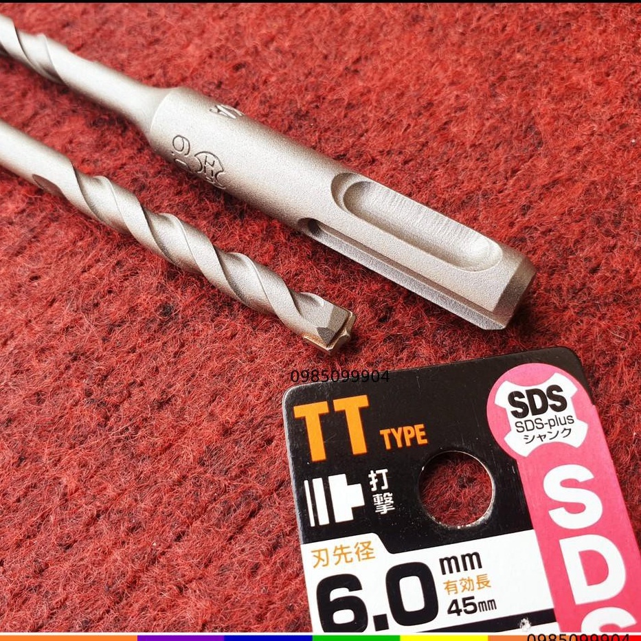 Mũi khoan bê tông hợp kim SDS Plus 3.2 - 6.0mm Unika mã TT hợp kim TCT - khoan bê tông , đá, tường gạch