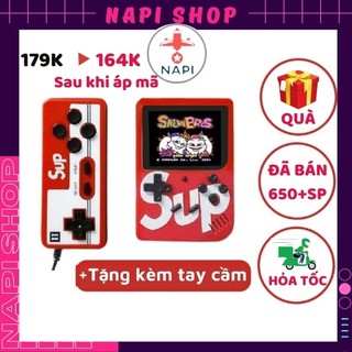 Máy chơi game cầm tay giá rẻ SUP điện tử 4 nút mini 400 in 1 plus gaming 2 người giải trí cổ điển quà tặng kèm tay cầm