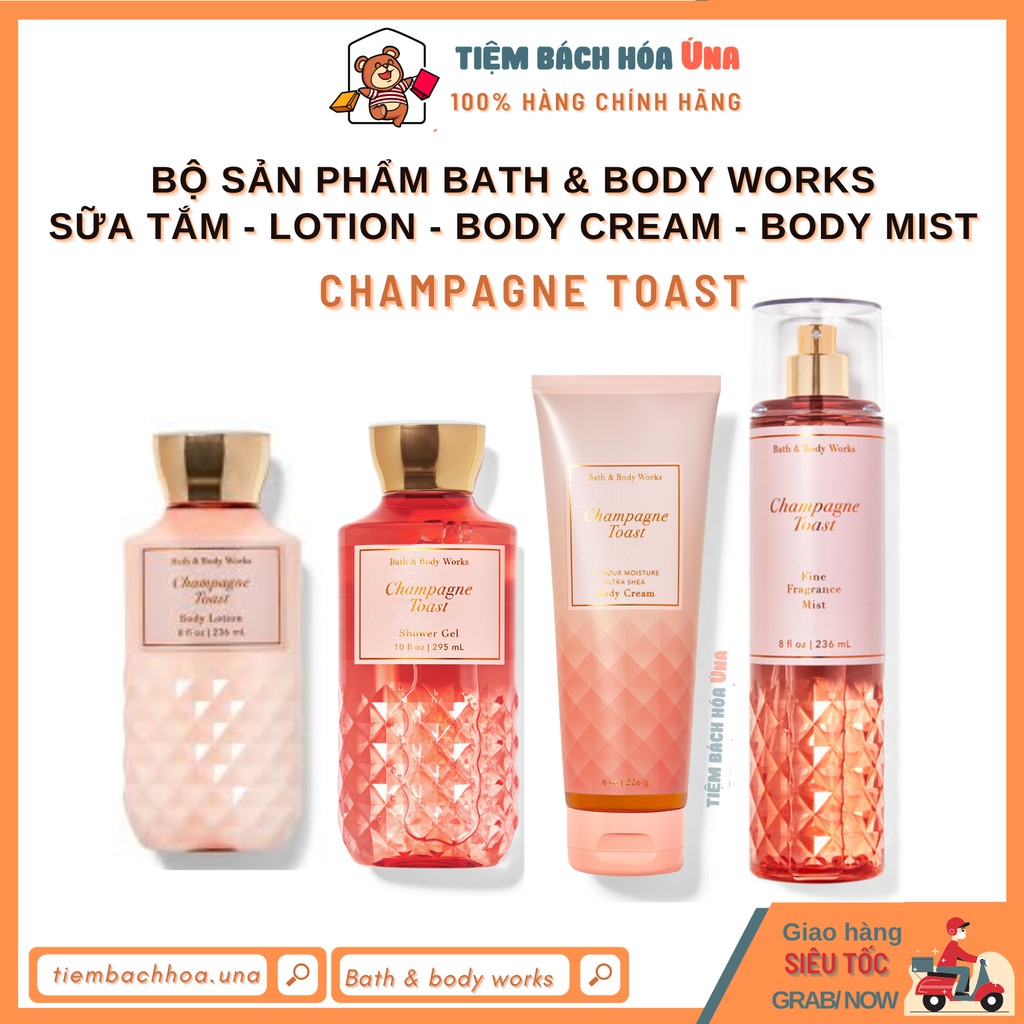 [Bill US] Champagne Toast | Bộ Sản Phẩm sữa tắm dưỡng thể xịt thơm toàn thân Bath and Body Works (BBW)