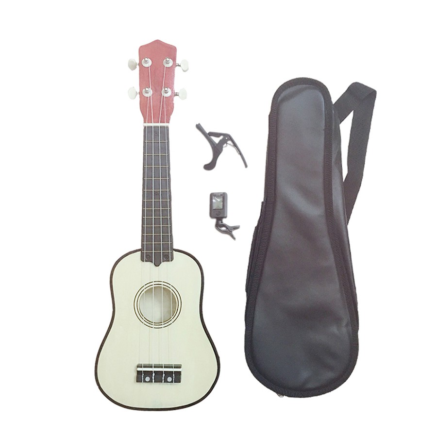 Đàn Ukulele Soprano Woim 35A15 tặng kèm capo nâng tông + bao da + máy lên dây địên tử ( Tuner ) đủ màu sắc - HÀNG CÓ SẴN