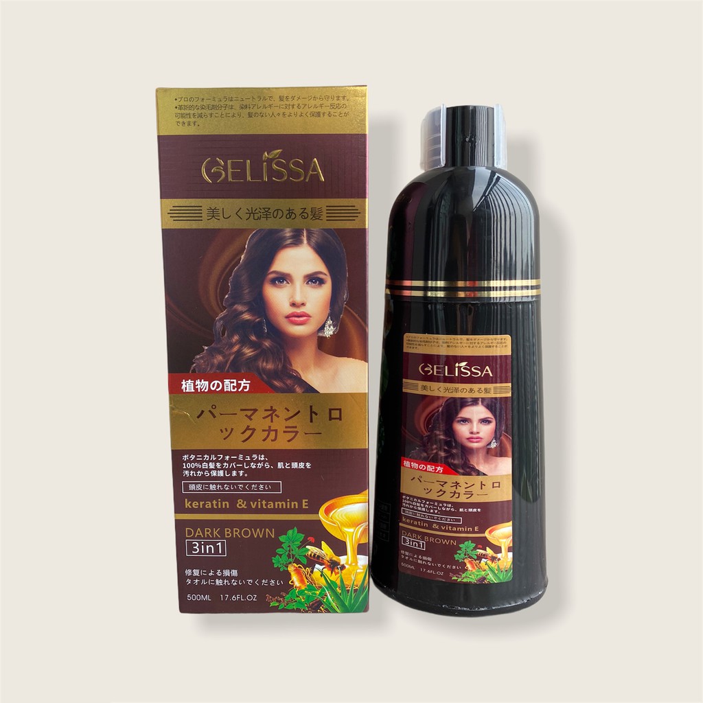 Dầu Gội Đen Tóc Hair Dye Dầu Gội Phủ Bạc Tại Nhà Tóc Nâu Đen 500ml CT75