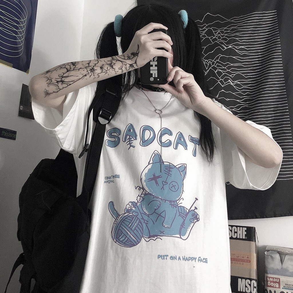 Áo thun tay lỡ Unisex NEKOSG, áo phông form rộng ATL56