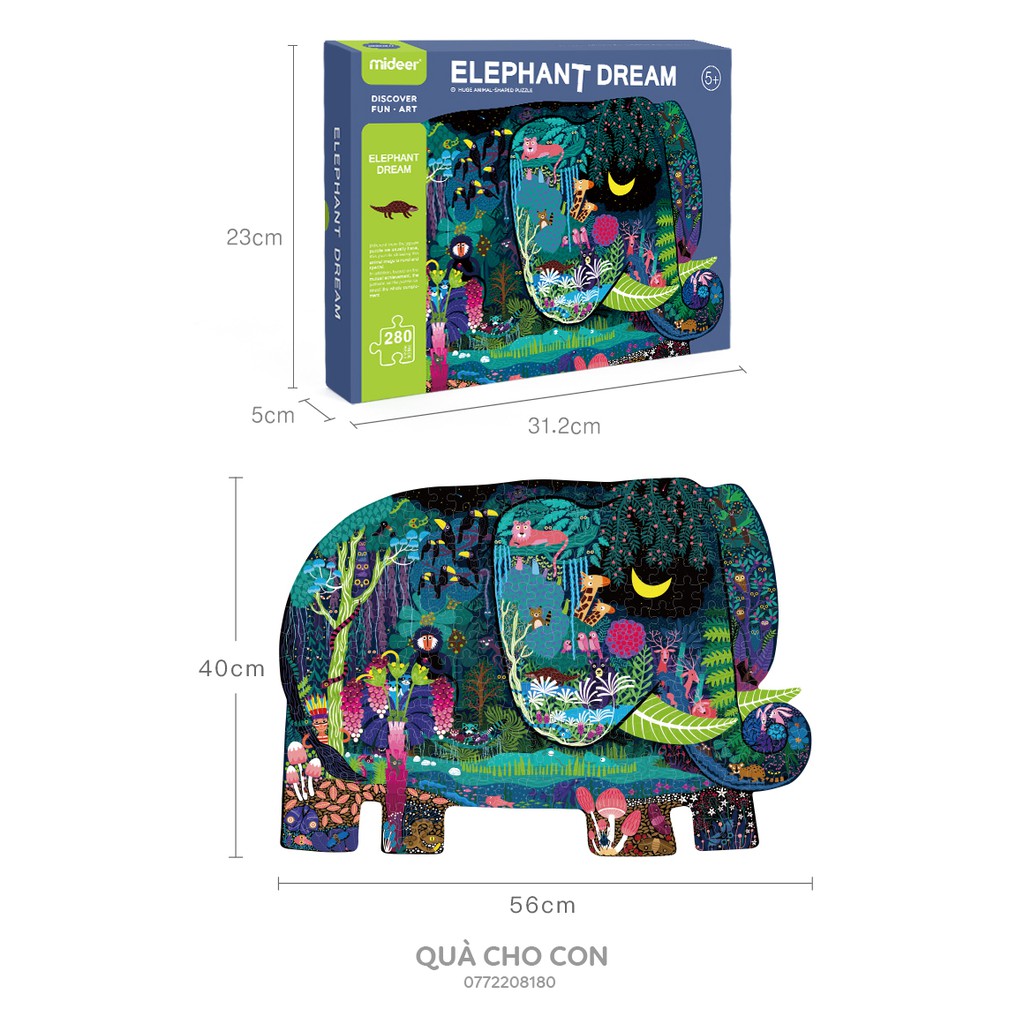 BỘ XẾP HÌNH ELEPHANT DREAM VỚI 280 MIẾNG GHÉP - HÃNG MIDEER