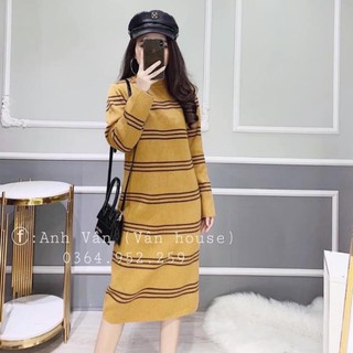 ✅hàng chuẩn bán shop✅ váy len kẻ suông cao cấp