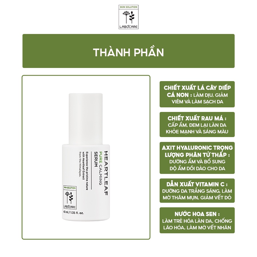 Tinh Chất Làm Dịu Da Chiết Xuất Diếp Cá Labocare Heartleaf Pure Calming Serum 40ml