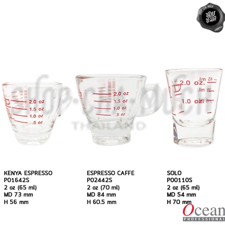 Ocean Glass Scale Factory Shot Glass / Coffee Cup Có Tay Cầm Đo 45 / 60 Ml-1 Cái