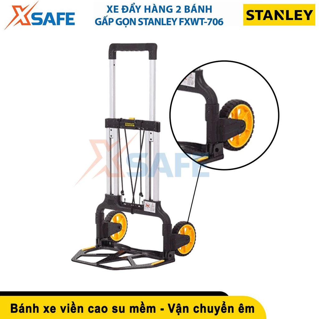 Xe đẩy tay2 bánh STANLEY FATMAX FXWT-706 có thể gấp gọn, tải trọng liên tục 125kg, khung hợp kim nhôm cao cấp - xsafe